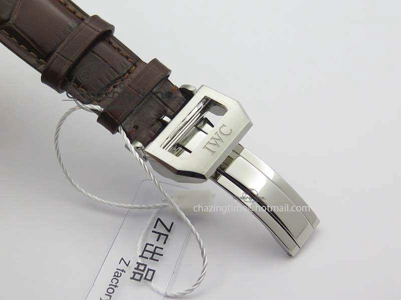 Classic Portuguese Chrono IW371431 ZF 1:1 Best Edition Gray Dial On Brown Leather Strap A79350 (Slim Movement) 7261