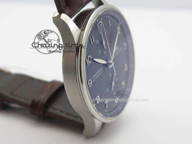 Classic Portuguese Chrono IW371431 ZF 1:1 Best Edition Gray Dial On Brown Leather Strap A79350 (Slim Movement) 7261