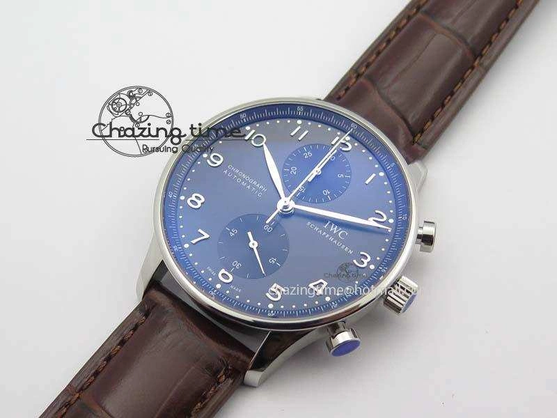 Classic Portuguese Chrono IW371431 ZF 1:1 Best Edition Gray Dial On Brown Leather Strap A79350 (Slim Movement) 7261
