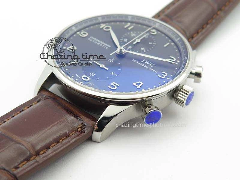 Classic Portuguese Chrono IW371431 ZF 1:1 Best Edition Gray Dial On Brown Leather Strap A79350 (Slim Movement) 7261