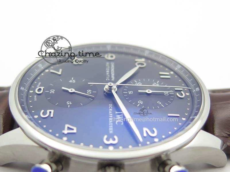 Classic Portuguese Chrono IW371431 ZF 1:1 Best Edition Gray Dial On Brown Leather Strap A79350 (Slim Movement) 7261