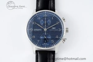Unisex Portuguese Chrono IW3716 RSF 1:1 Best Edition Blue Dial on Black Leather Strap A 7045