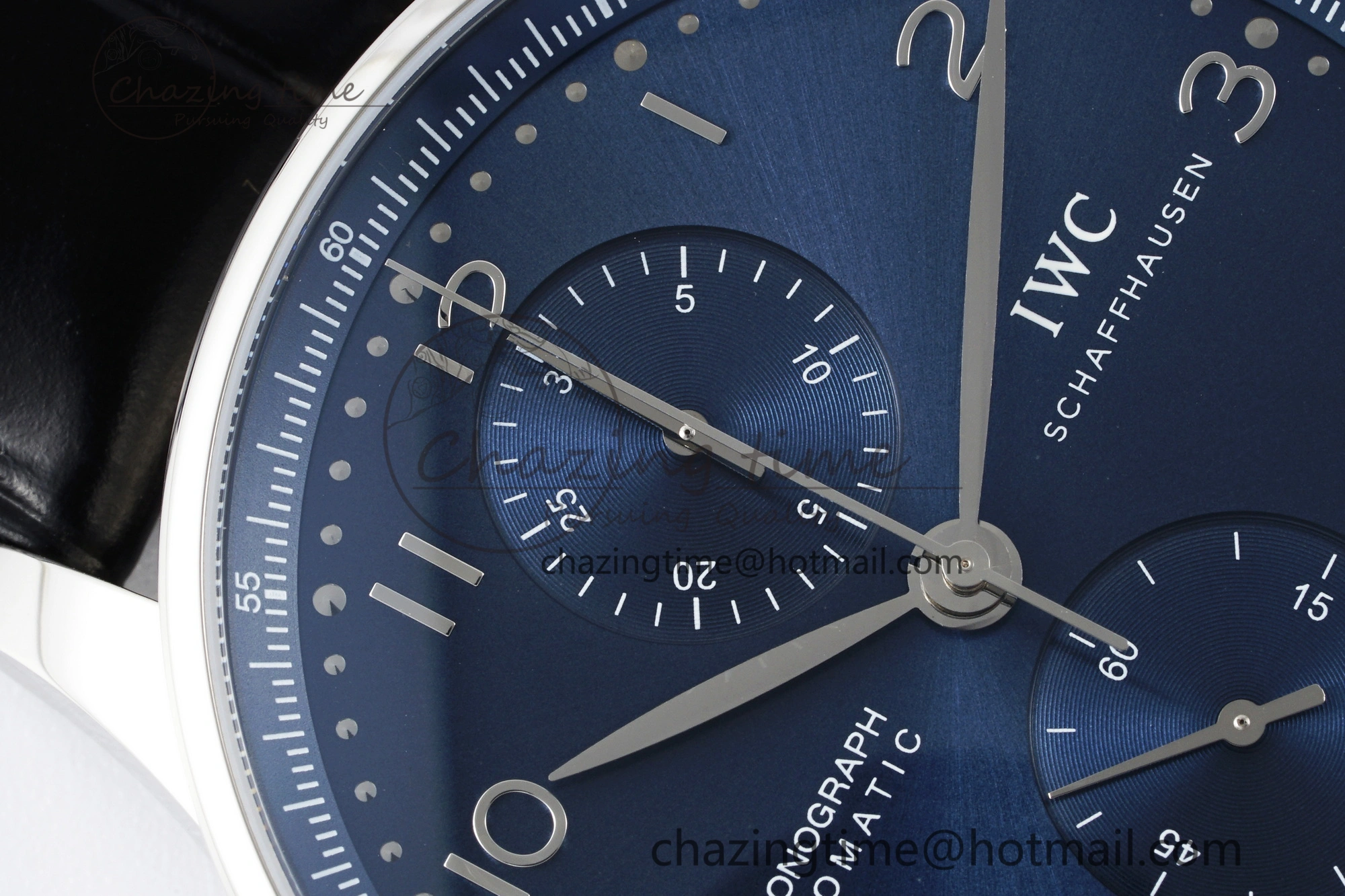Unisex Portuguese Chrono IW3716 RSF 1:1 Best Edition Blue Dial on Black Leather Strap A 7045