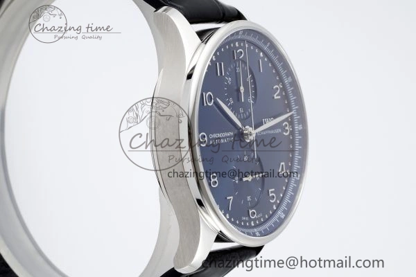 Unisex Portuguese Chrono IW3716 RSF 1:1 Best Edition Blue Dial on Black Leather Strap A 7045