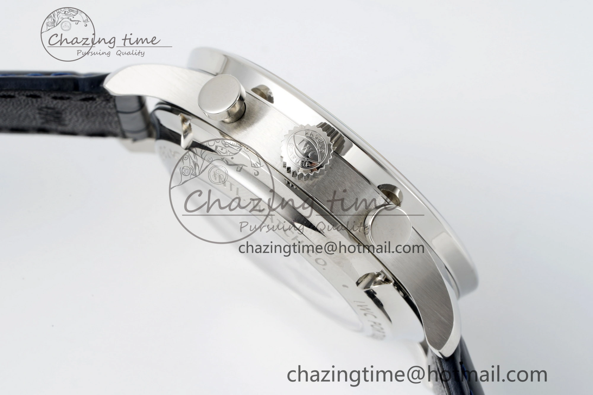 Unisex Portuguese Chrono IW3716 RSF 1:1 Best Edition Blue Dial on Black Leather Strap A 7045