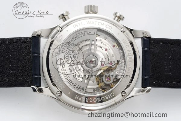 Unisex Portuguese Chrono IW3716 RSF 1:1 Best Edition Blue Dial on Black Leather Strap A 7045
