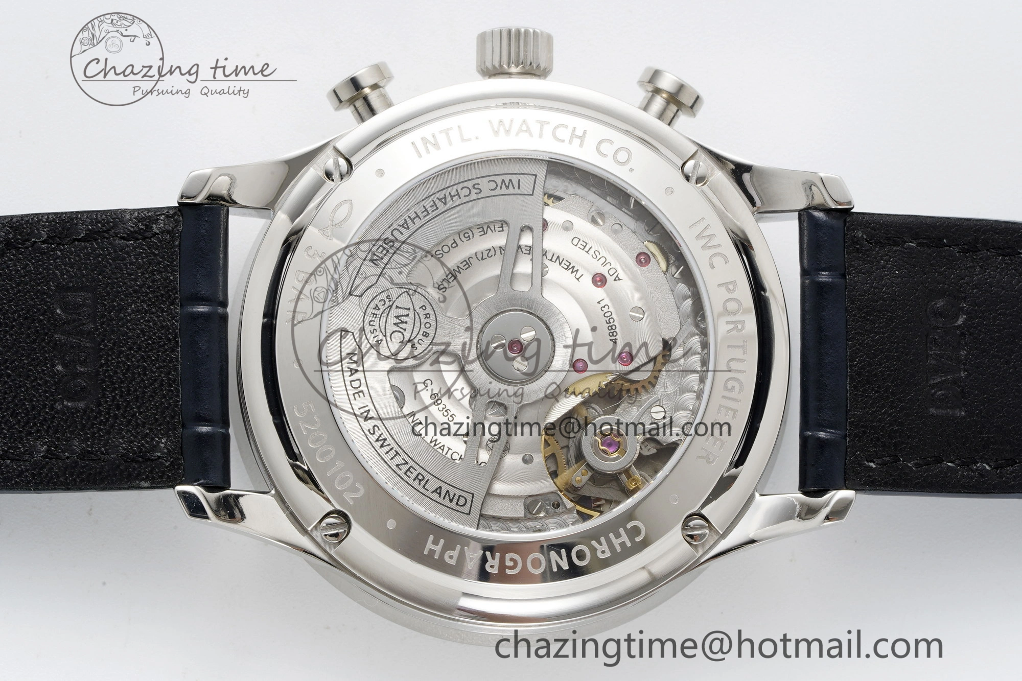 Unisex Portuguese Chrono IW3716 RSF 1:1 Best Edition Blue Dial on Black Leather Strap A 7045