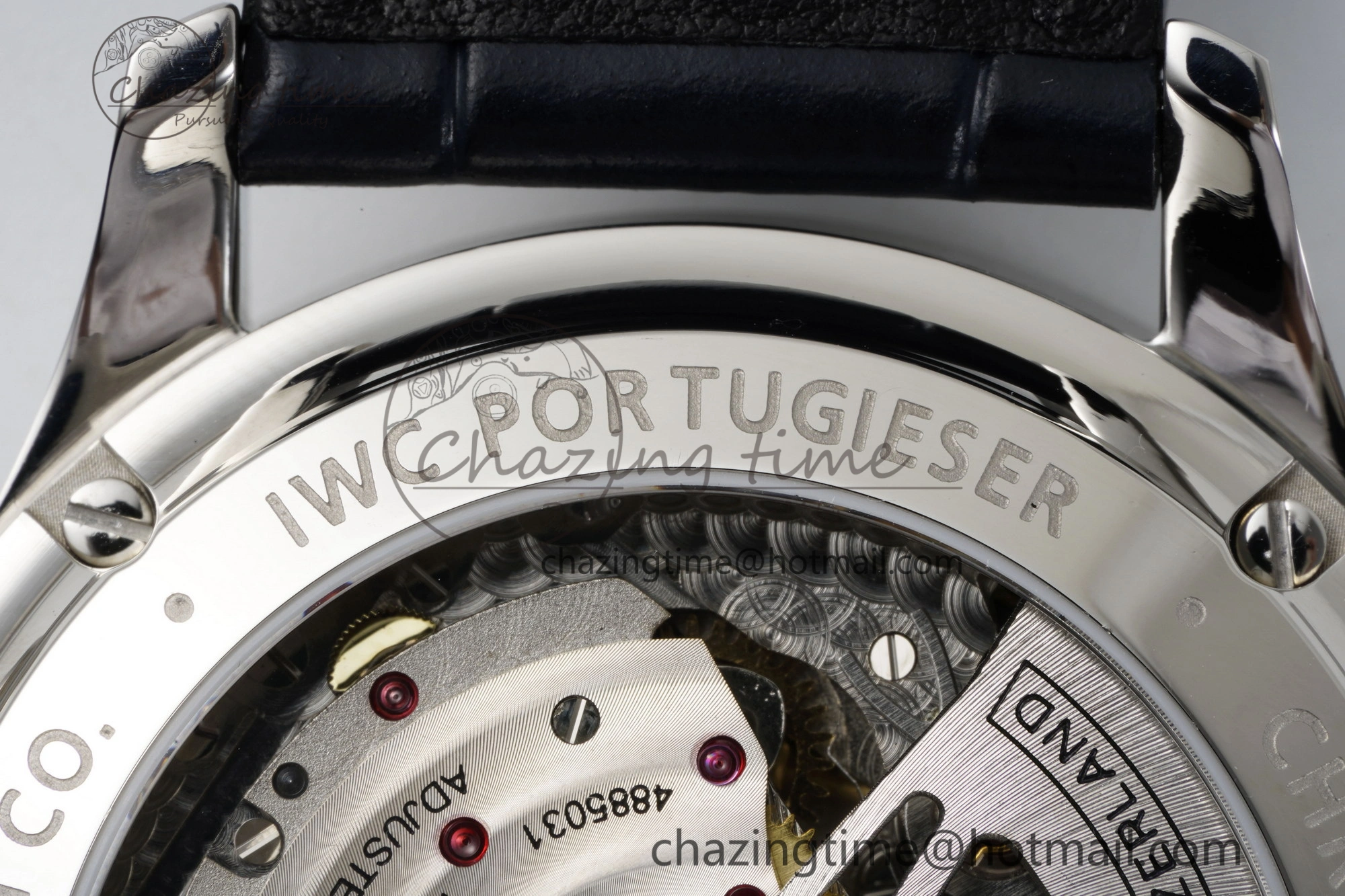 Unisex Portuguese Chrono IW3716 RSF 1:1 Best Edition Blue Dial on Black Leather Strap A 7045
