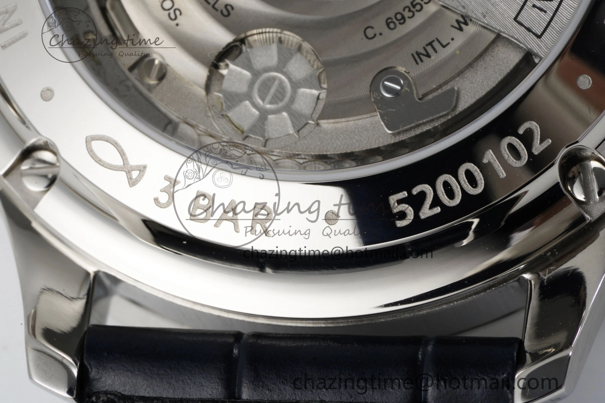 Unisex Portuguese Chrono IW3716 RSF 1:1 Best Edition Blue Dial on Black Leather Strap A 7045