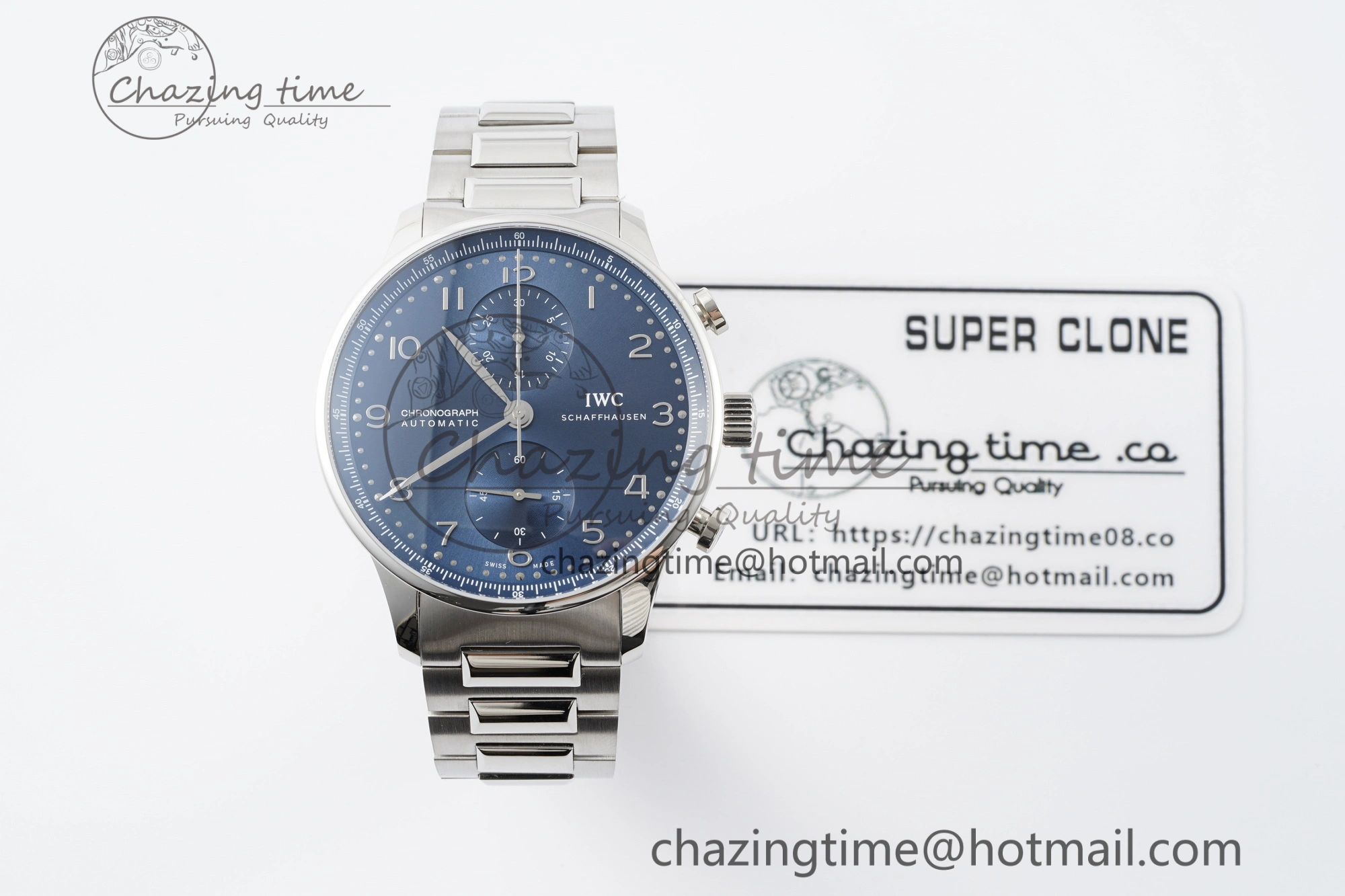 ModernLook Portuguese Chrono IW3716 RSF 1:1 Best Edition Blue Dial on SS Bracelet A 7044