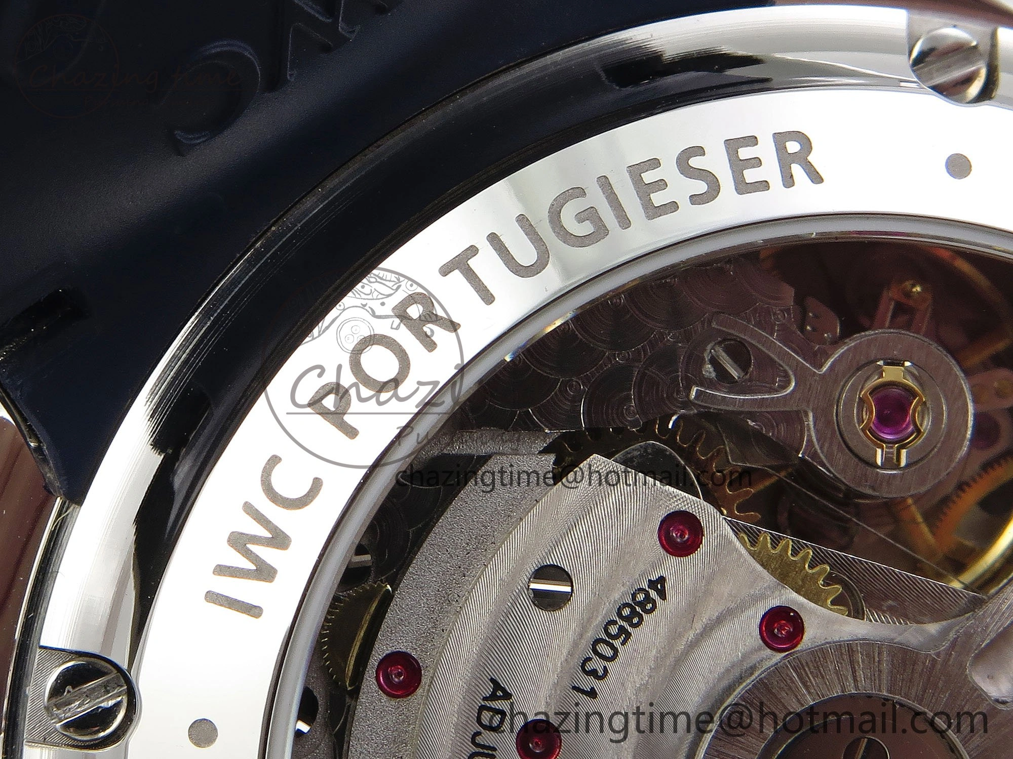 Practical Portuguese Chrono IW3716 Z+F 1:1 Best Edition Blue Dial on Blue Rubber Strap A 7018