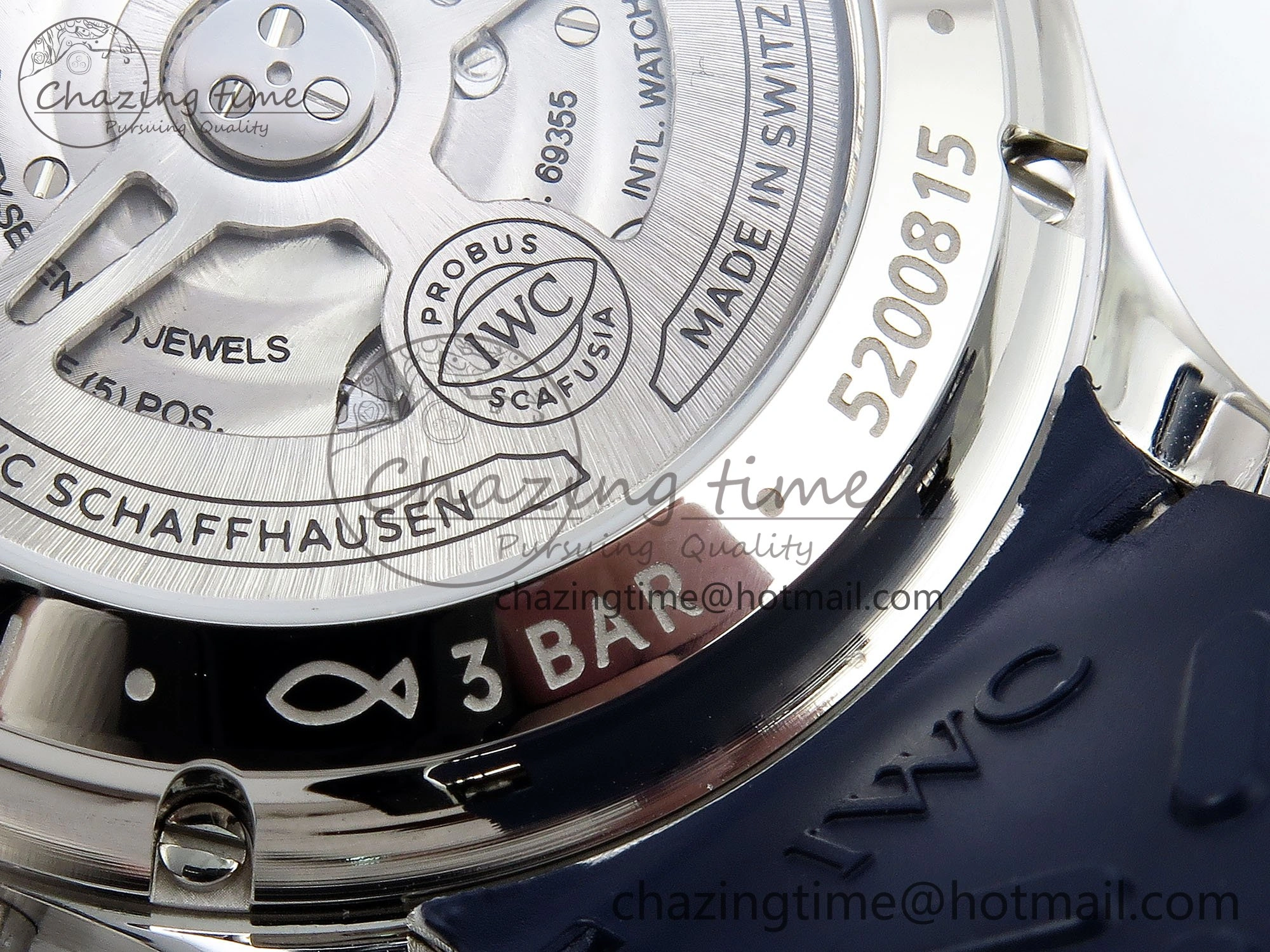 Practical Portuguese Chrono IW3716 Z+F 1:1 Best Edition Blue Dial on Blue Rubber Strap A 7018