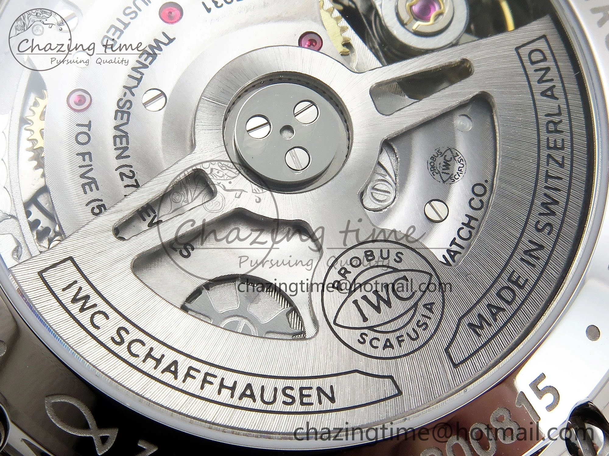 WrinkleFree Portuguese Chrono IW3716 Z+F 1:1 Best Edition Red Dial on Red Rubber Strap A 7015