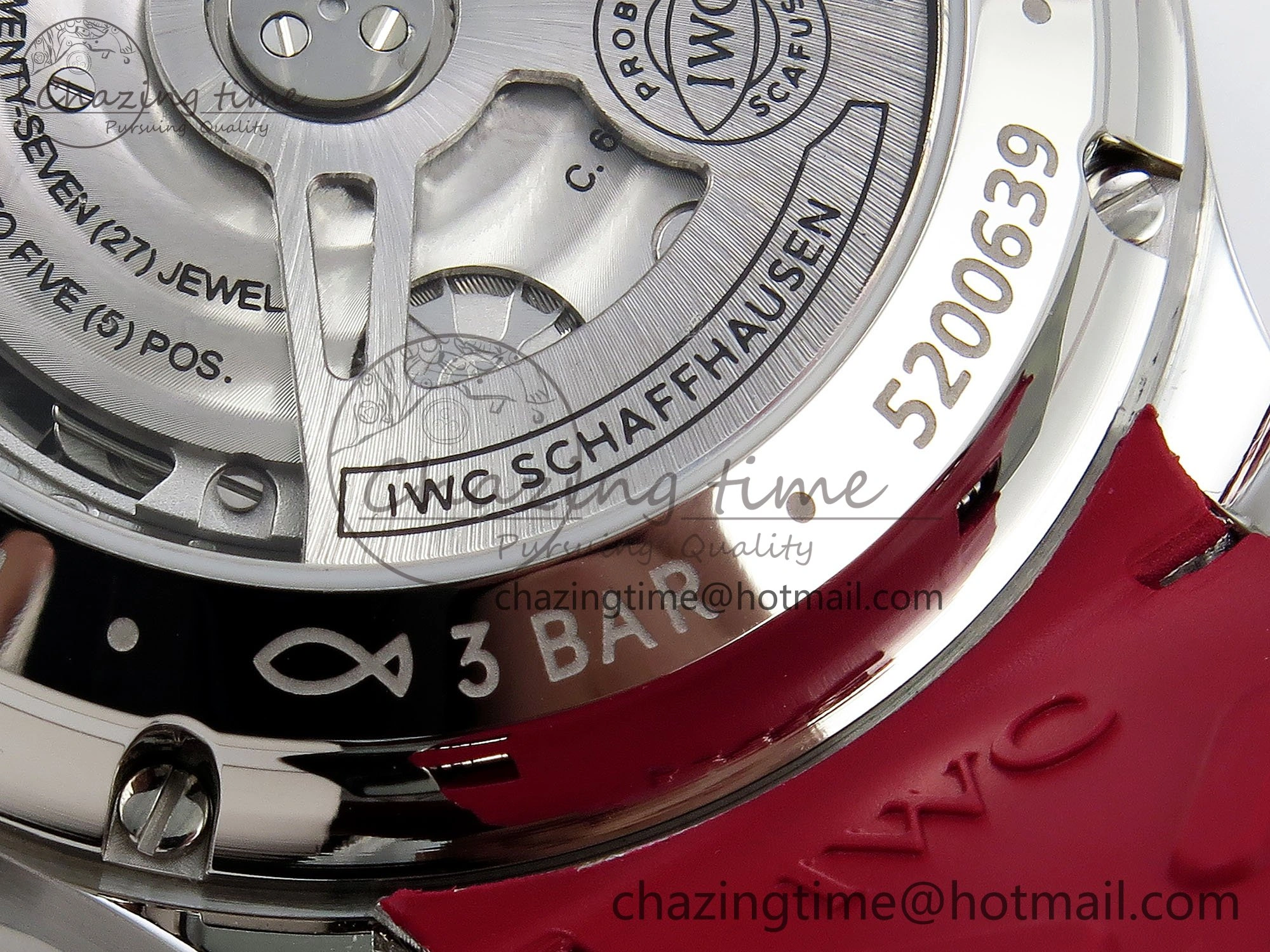 WrinkleFree Portuguese Chrono IW3716 Z+F 1:1 Best Edition Red Dial on Red Rubber Strap A 7015