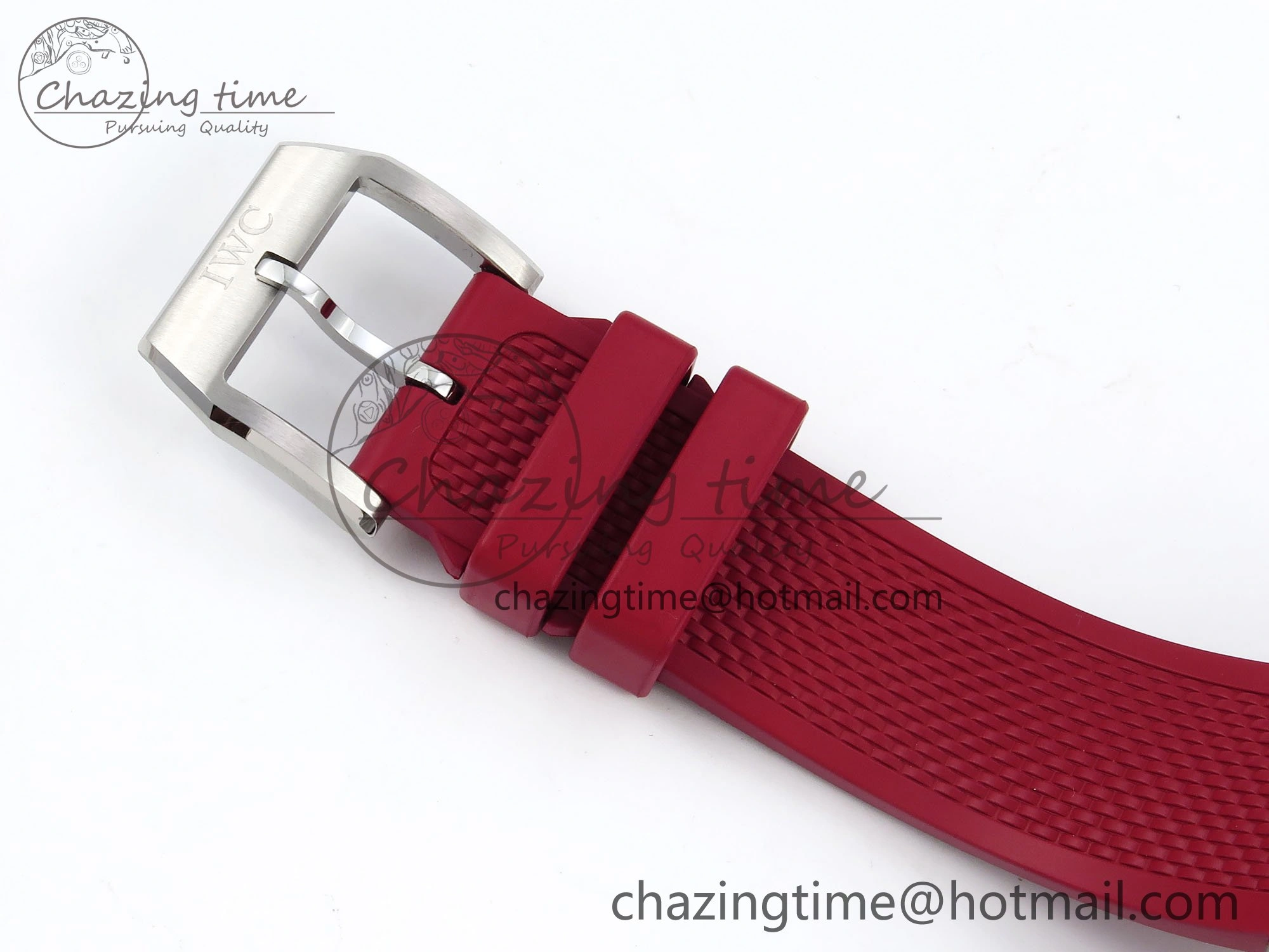 WrinkleFree Portuguese Chrono IW3716 Z+F 1:1 Best Edition Red Dial on Red Rubber Strap A 7015