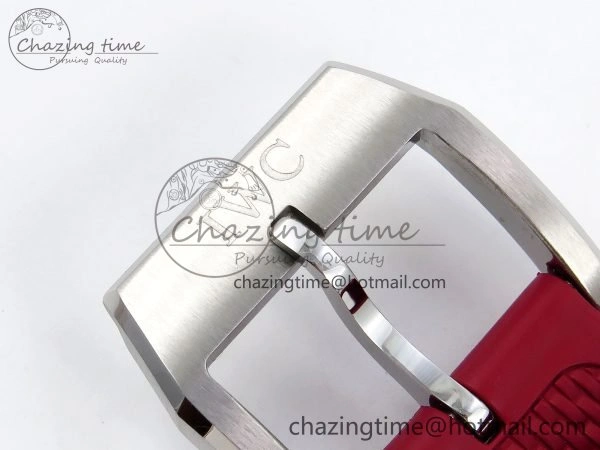 WrinkleFree Portuguese Chrono IW3716 Z+F 1:1 Best Edition Red Dial on Red Rubber Strap A 7015
