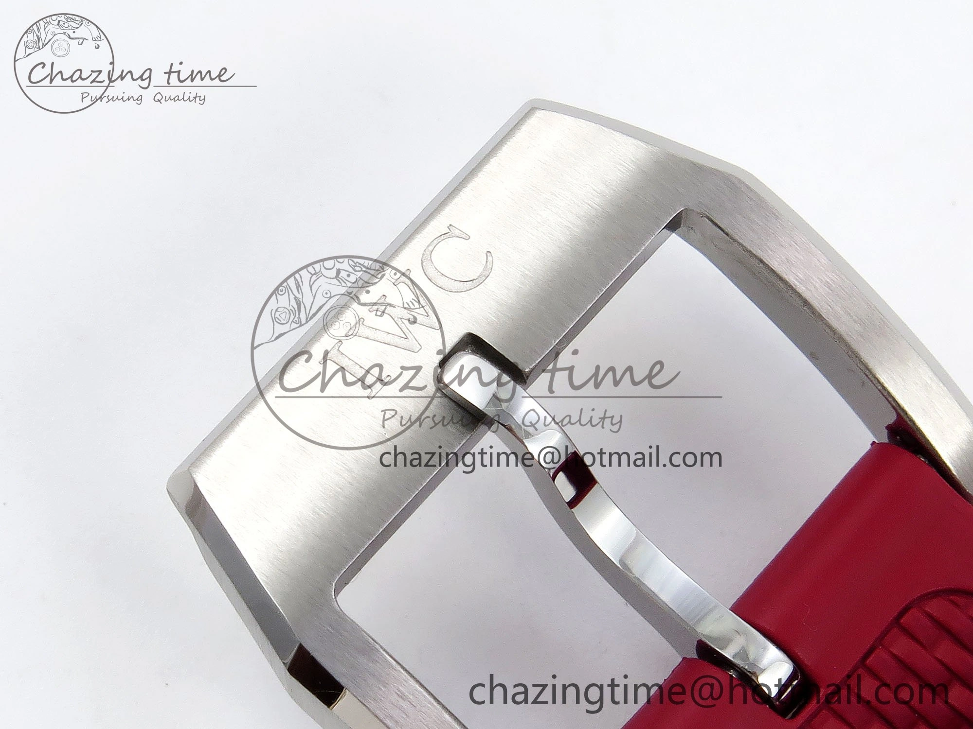 WrinkleFree Portuguese Chrono IW3716 Z+F 1:1 Best Edition Red Dial on Red Rubber Strap A 7015