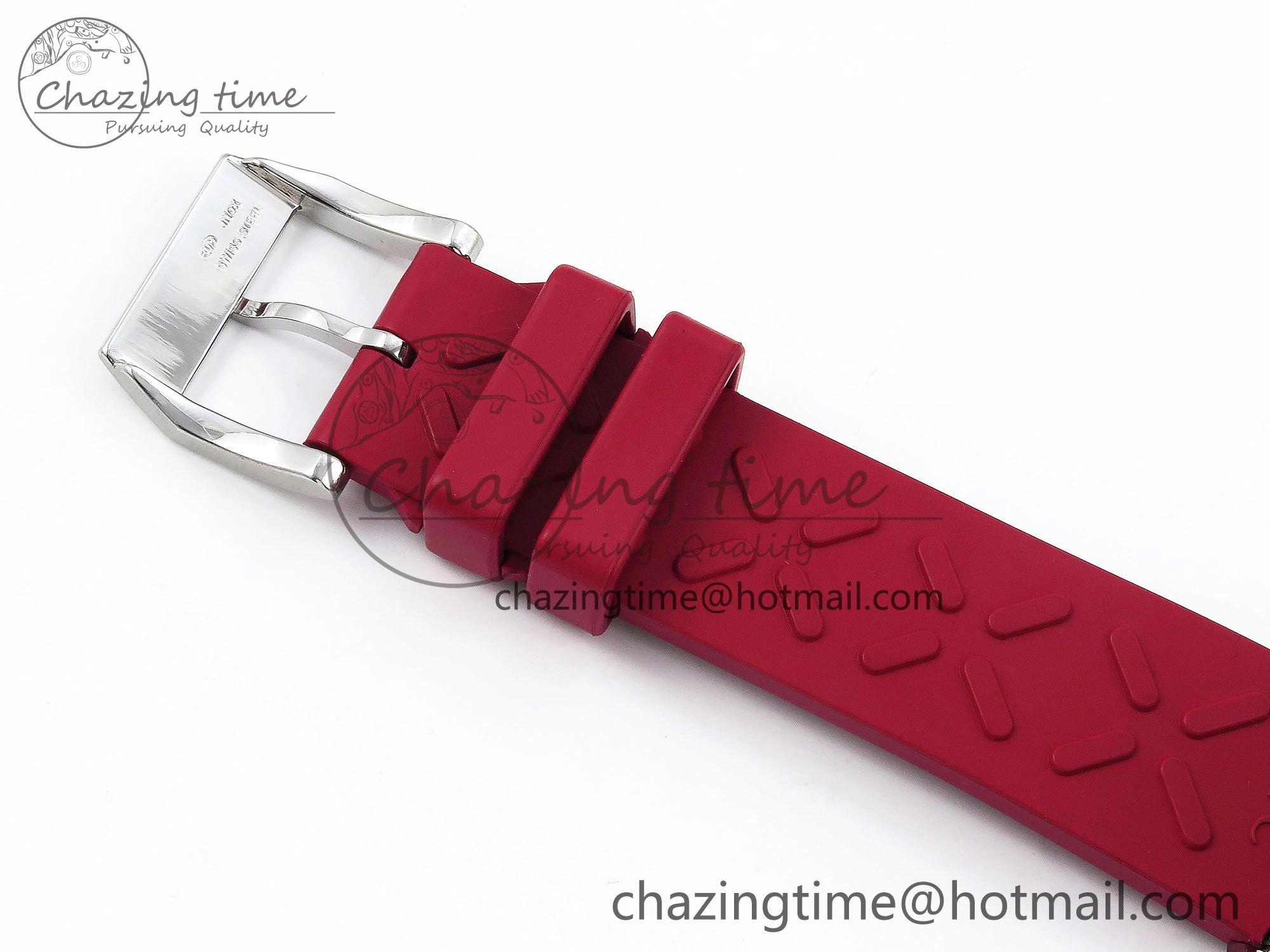 WrinkleFree Portuguese Chrono IW3716 Z+F 1:1 Best Edition Red Dial on Red Rubber Strap A 7015