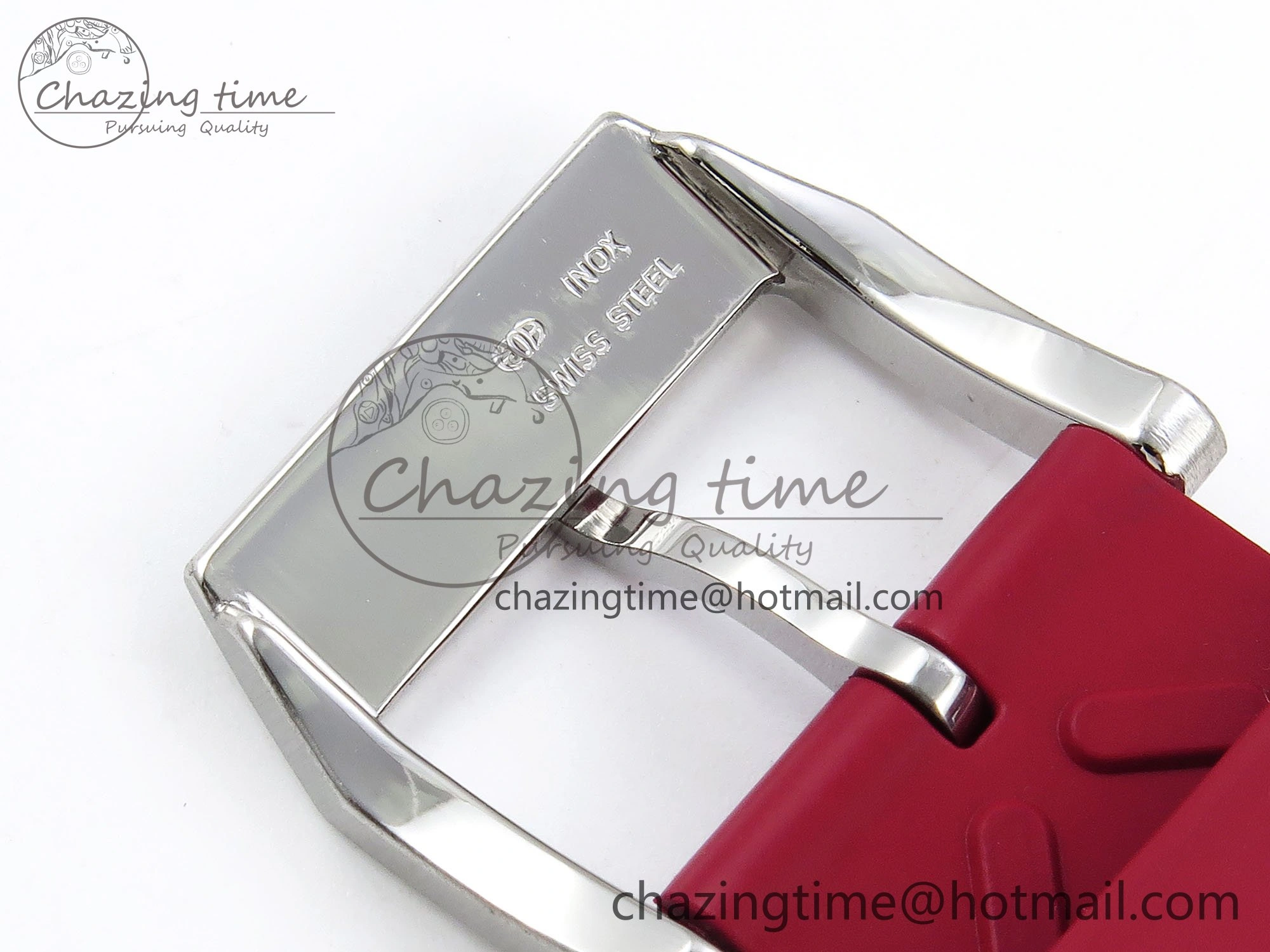 WrinkleFree Portuguese Chrono IW3716 Z+F 1:1 Best Edition Red Dial on Red Rubber Strap A 7015