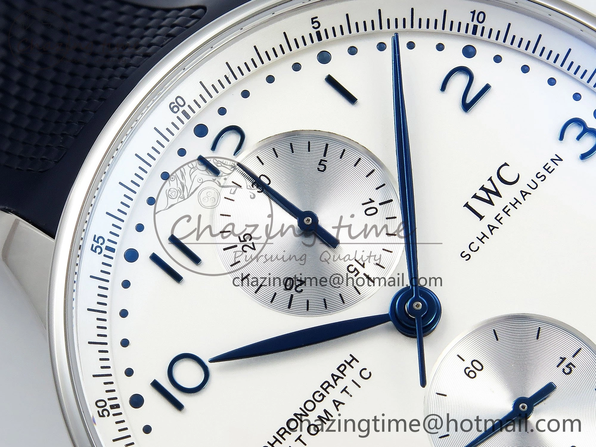 Portuguese Chrono IW3716 Z+F 1:1 Best Edition White Dial on Blue Rubber Strap A Packable 7016
