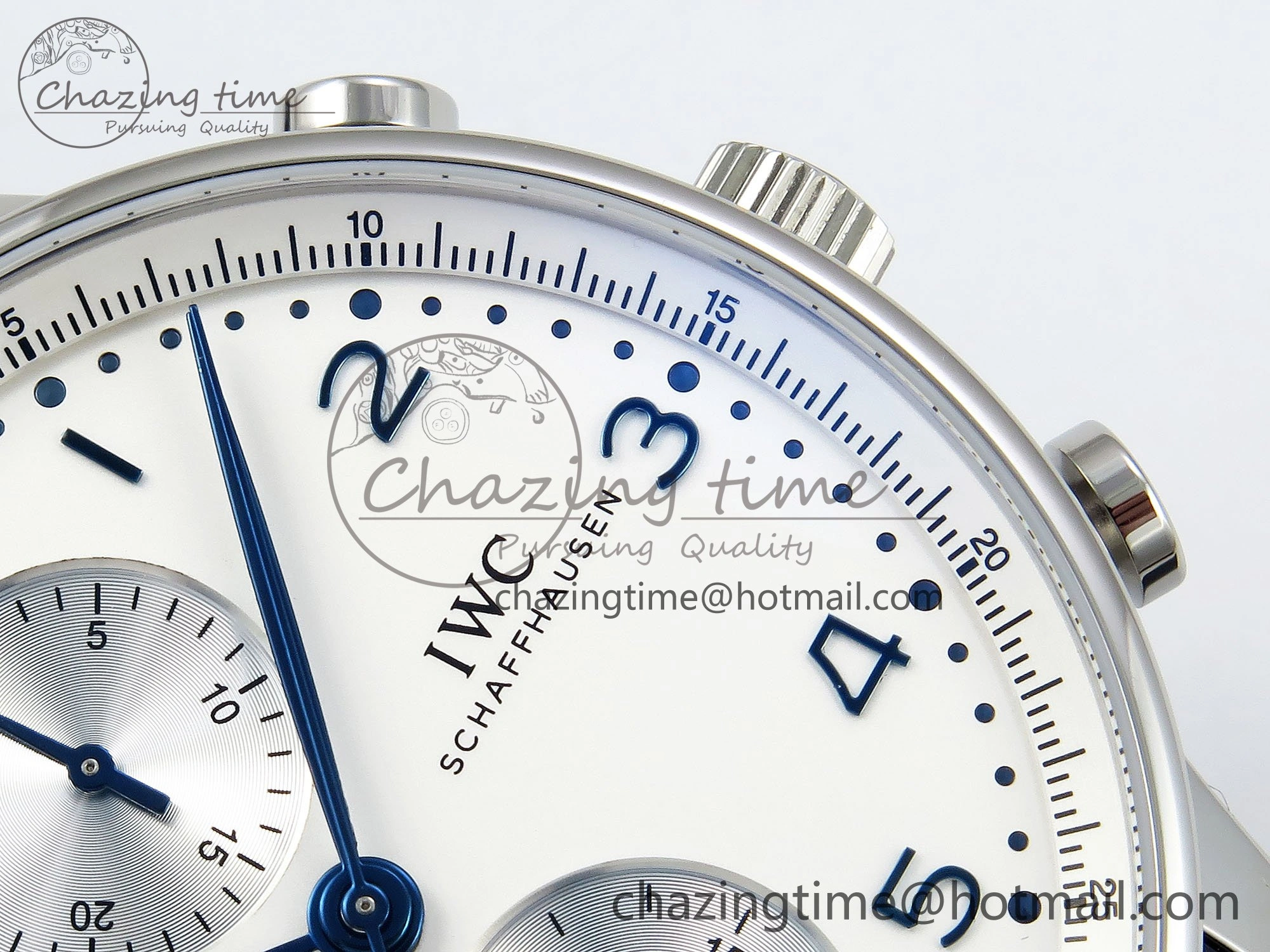 Portuguese Chrono IW3716 Z+F 1:1 Best Edition White Dial on Blue Rubber Strap A Packable 7016