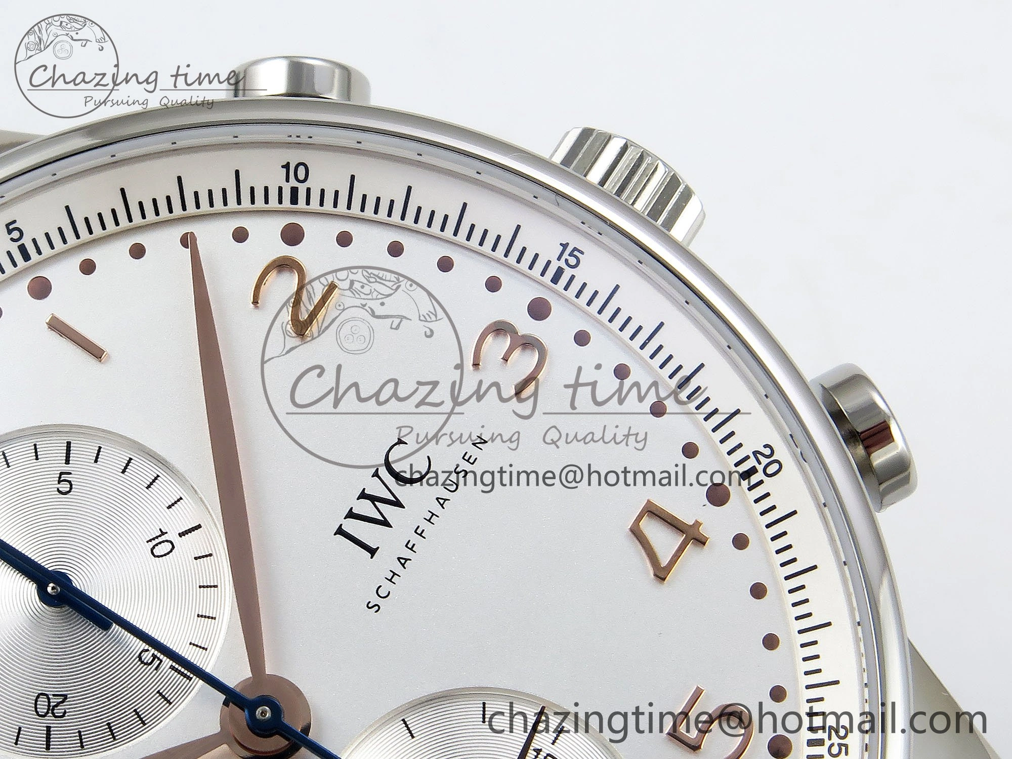 Lightweight Portuguese Chrono IW3716 Z+F 1:1 Best Edition White Dial on Gray Rubber Strap A 7014