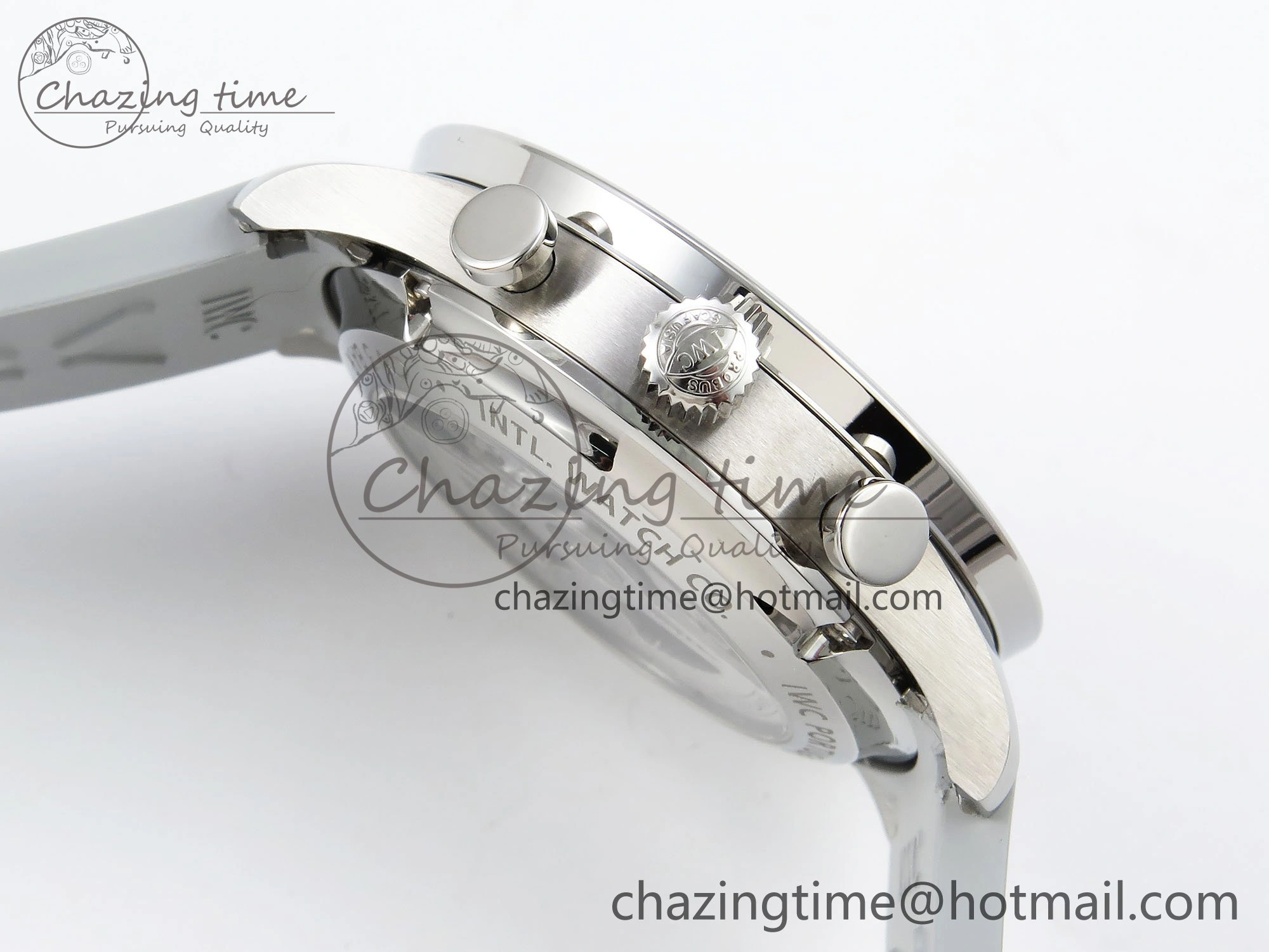 Lightweight Portuguese Chrono IW3716 Z+F 1:1 Best Edition White Dial on Gray Rubber Strap A 7014