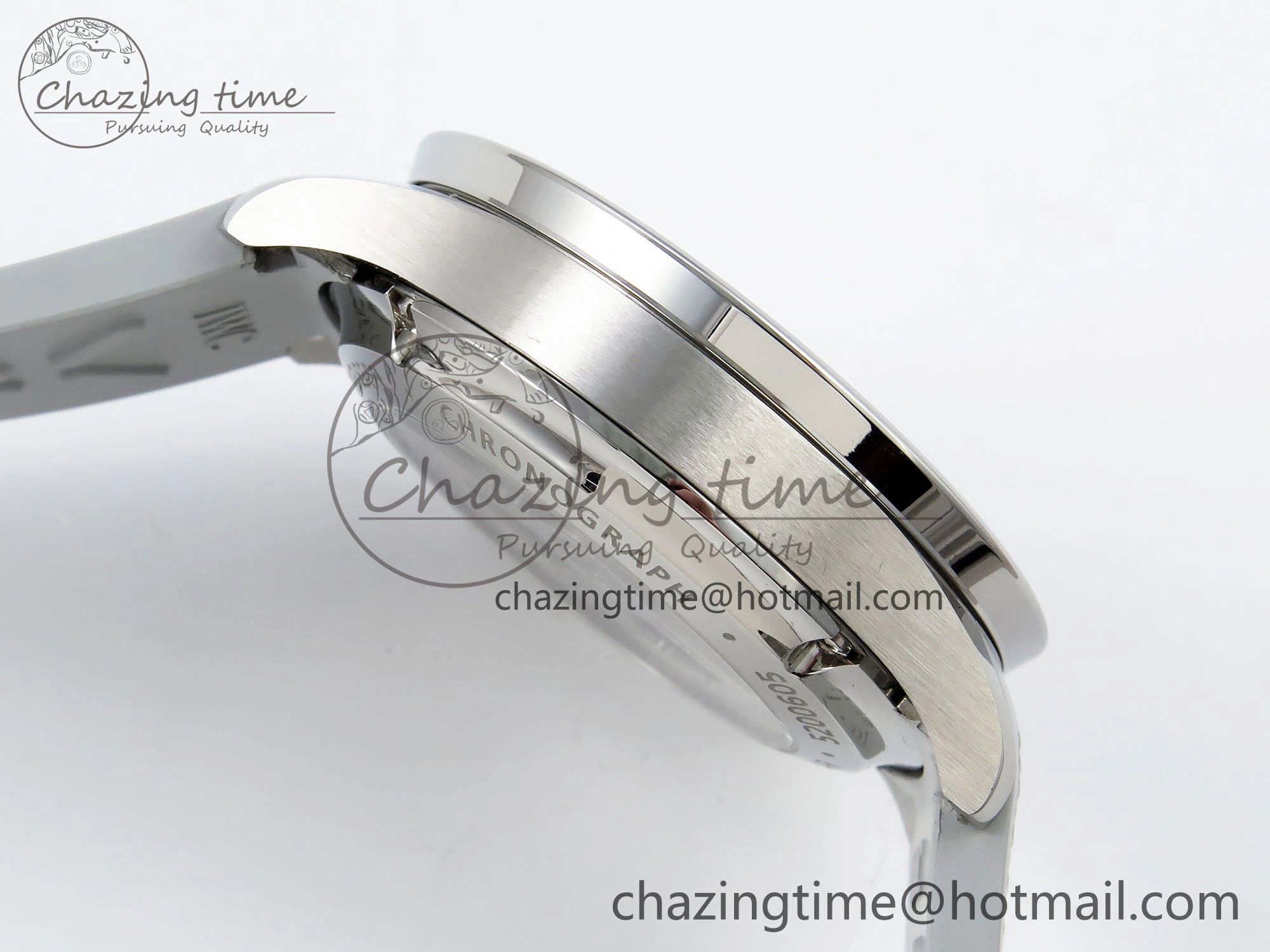 Lightweight Portuguese Chrono IW3716 Z+F 1:1 Best Edition White Dial on Gray Rubber Strap A 7014