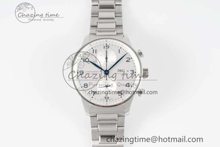 Seasonal Portuguese Chrono IW3716 ZF 1:1 Best Edition White Dial on SS Bracelet A 7037