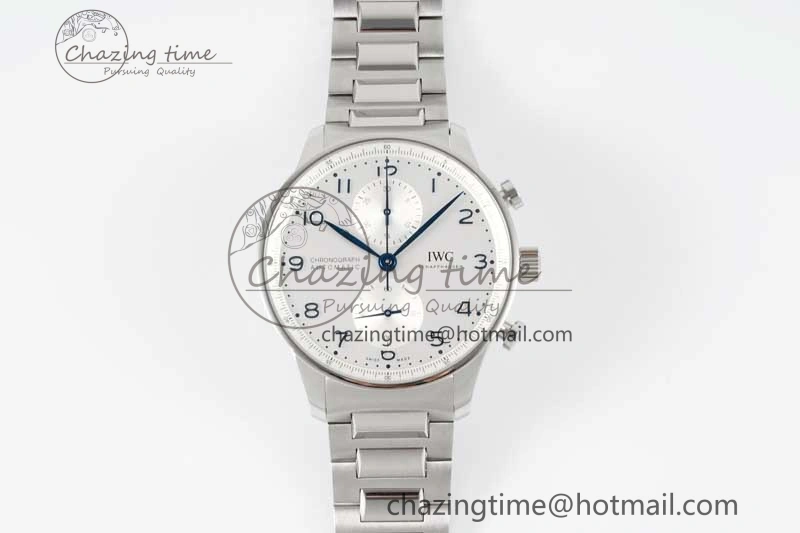 Seasonal Portuguese Chrono IW3716 ZF 1:1 Best Edition White Dial on SS Bracelet A 7037
