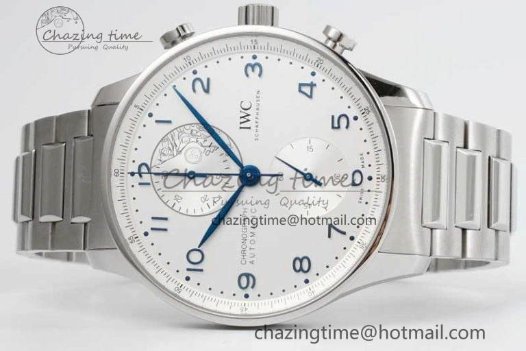 Seasonal Portuguese Chrono IW3716 ZF 1:1 Best Edition White Dial on SS Bracelet A 7037