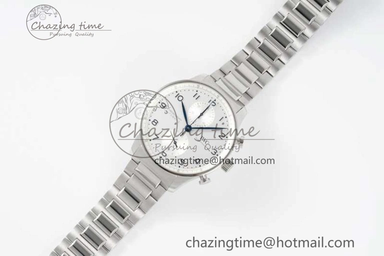 Seasonal Portuguese Chrono IW3716 ZF 1:1 Best Edition White Dial on SS Bracelet A 7037