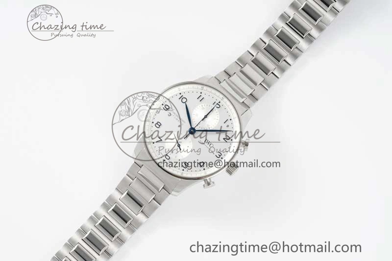 Seasonal Portuguese Chrono IW3716 ZF 1:1 Best Edition White Dial on SS Bracelet A 7037