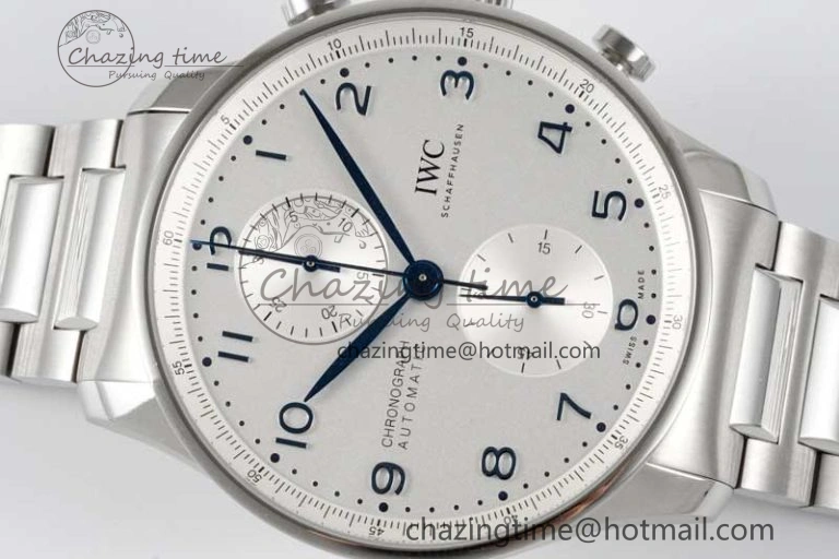 Seasonal Portuguese Chrono IW3716 ZF 1:1 Best Edition White Dial on SS Bracelet A 7037