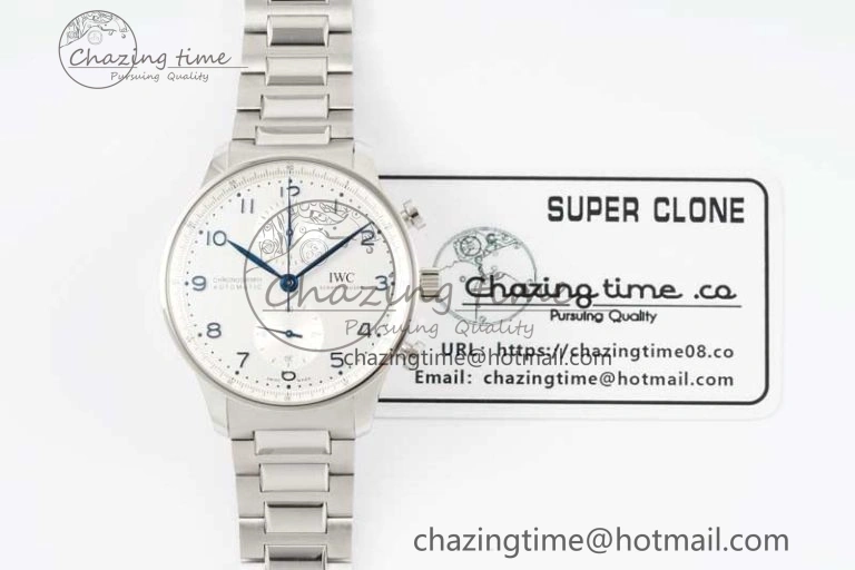Seasonal Portuguese Chrono IW3716 ZF 1:1 Best Edition White Dial on SS Bracelet A 7037