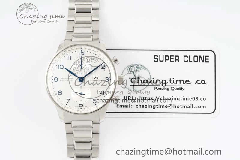 Seasonal Portuguese Chrono IW3716 ZF 1:1 Best Edition White Dial on SS Bracelet A 7037
