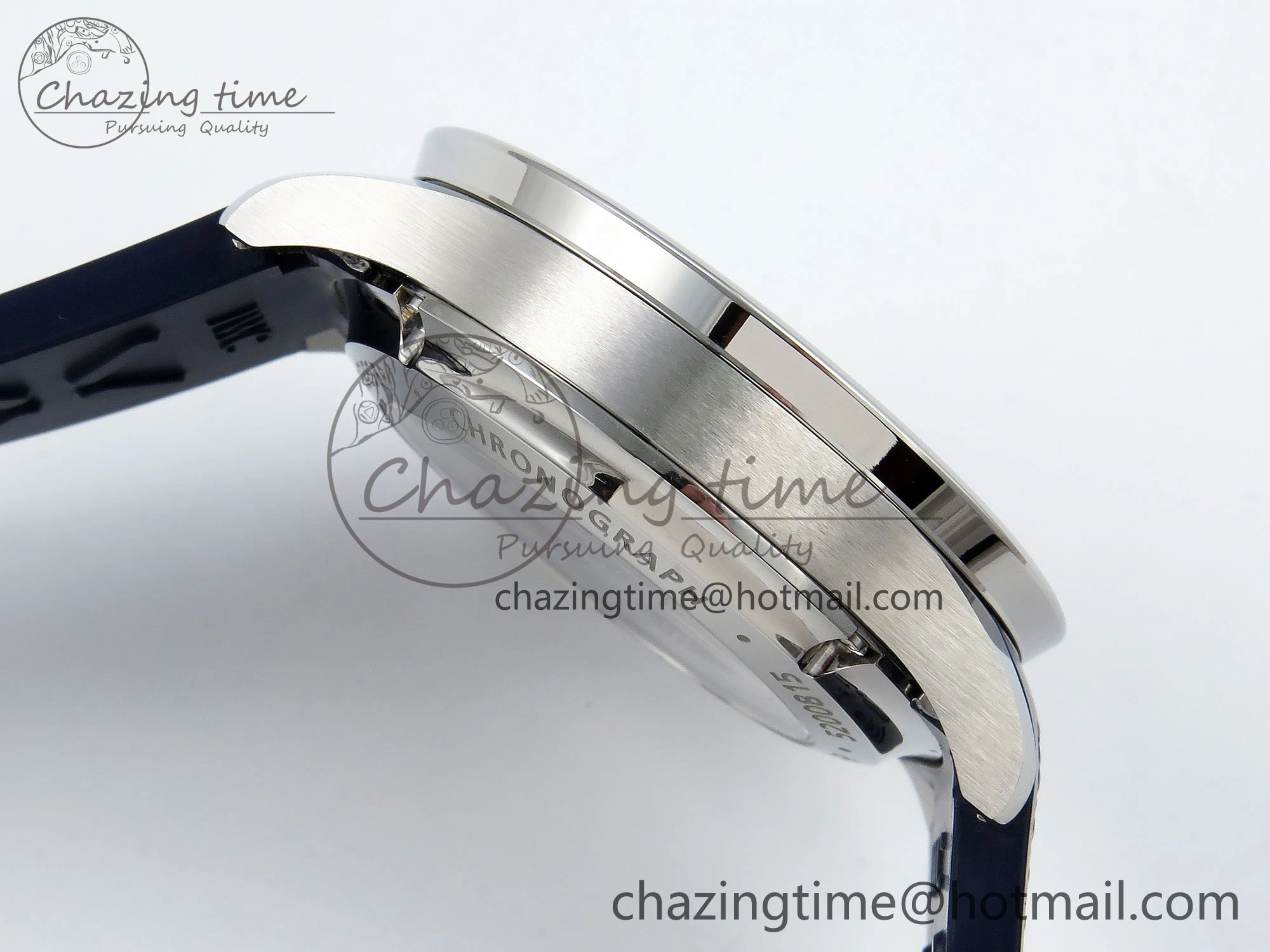 Portuguese Chrono IW3716 Z+F 1:1 Best Edition White Blue Dial on Blue Rubber Strap A Unique 7013
