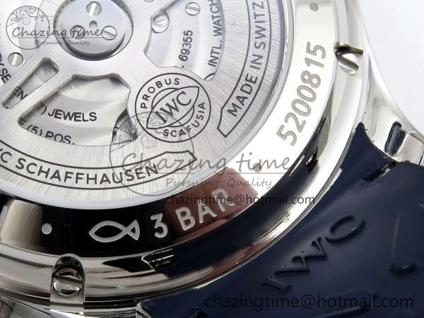 Portuguese Chrono IW3716 Z+F 1:1 Best Edition White Blue Dial on Blue Rubber Strap A Unique 7013