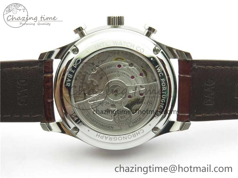 WrinkleFree Portuguese Chrono IW371604 ZF 1:1 Best Edition White Dial on Brown Leather Strap A 7102