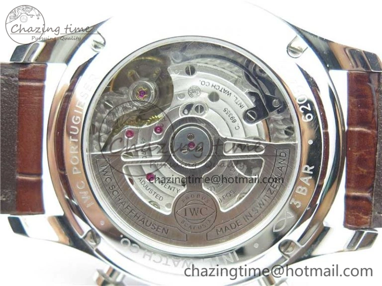 WrinkleFree Portuguese Chrono IW371604 ZF 1:1 Best Edition White Dial on Brown Leather Strap A 7102