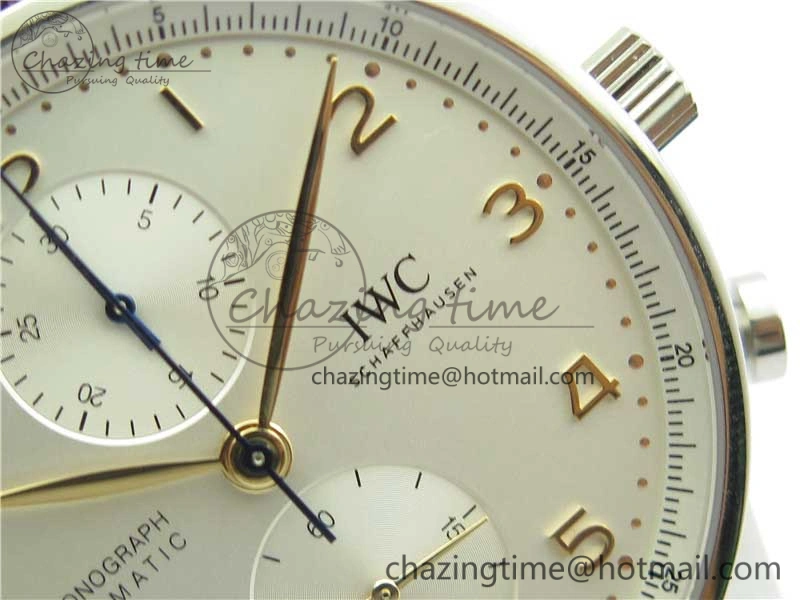 WrinkleFree Portuguese Chrono IW371604 ZF 1:1 Best Edition White Dial on Brown Leather Strap A 7102