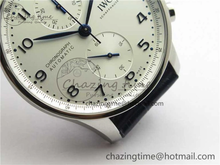 UrbanStyle Portuguese Chrono IW371605 ZF 1:1 Best Edition White Dial on Black Leather Strap A 7101