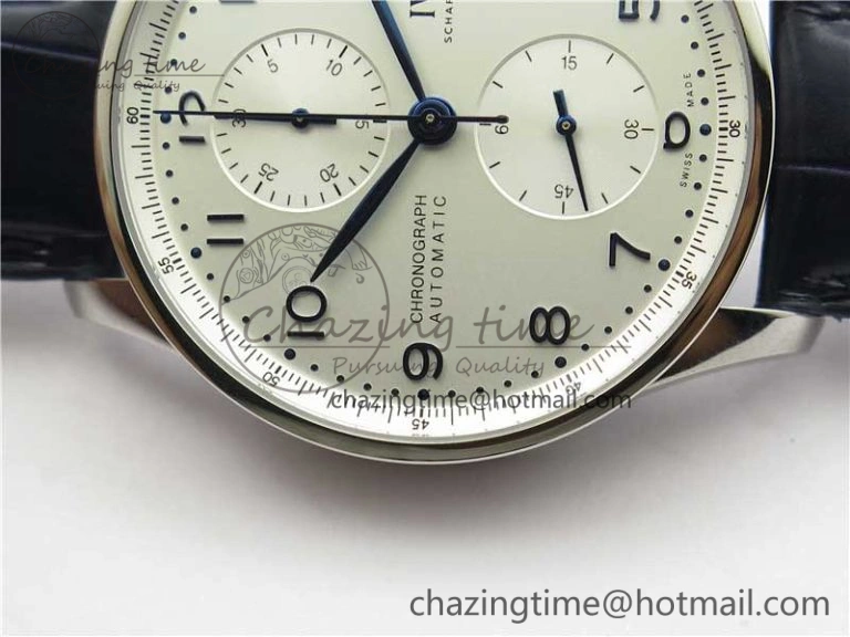 UrbanStyle Portuguese Chrono IW371605 ZF 1:1 Best Edition White Dial on Black Leather Strap A 7101
