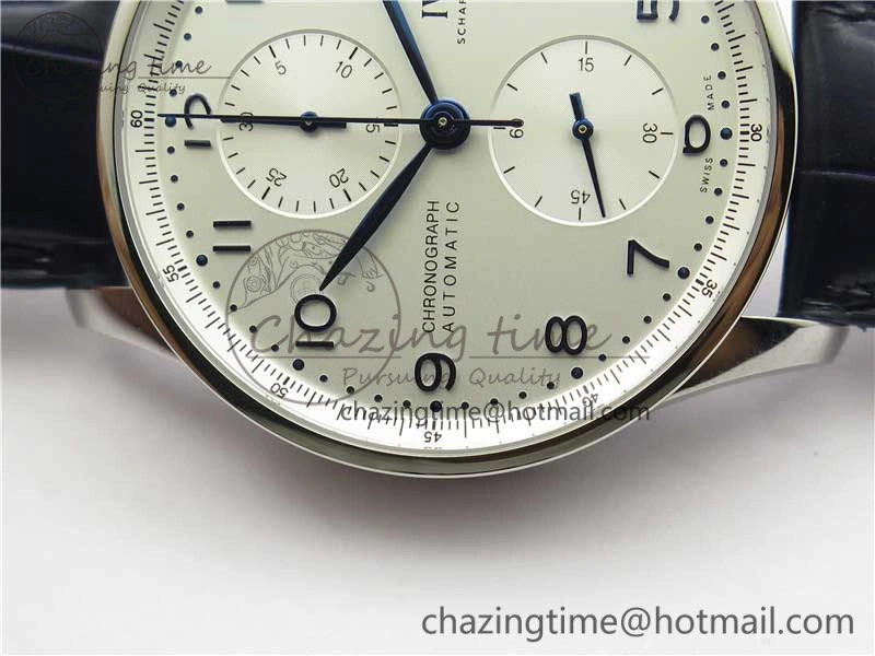 UrbanStyle Portuguese Chrono IW371605 ZF 1:1 Best Edition White Dial on Black Leather Strap A 7101