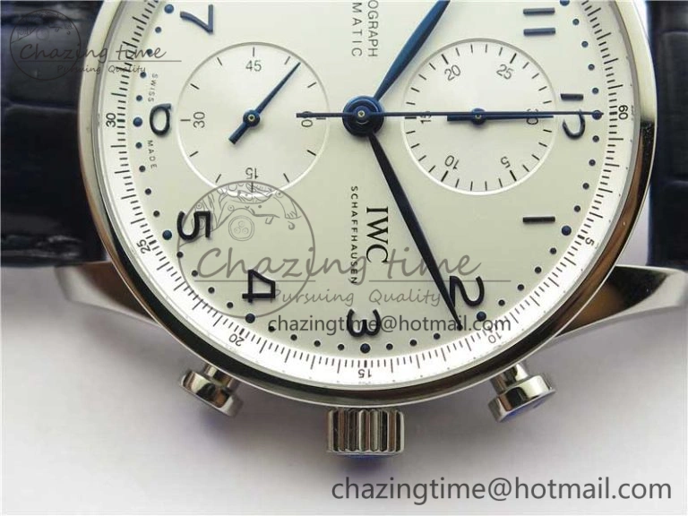 UrbanStyle Portuguese Chrono IW371605 ZF 1:1 Best Edition White Dial on Black Leather Strap A 7101