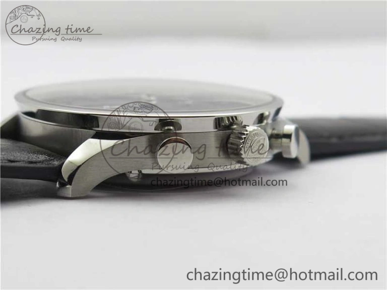Compact Portuguese Chrono IW371609 ZF 1:1 Best Edition Black Dial on Black Leather Strap A 7100