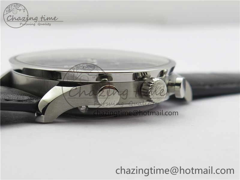 Compact Portuguese Chrono IW371609 ZF 1:1 Best Edition Black Dial on Black Leather Strap A 7100
