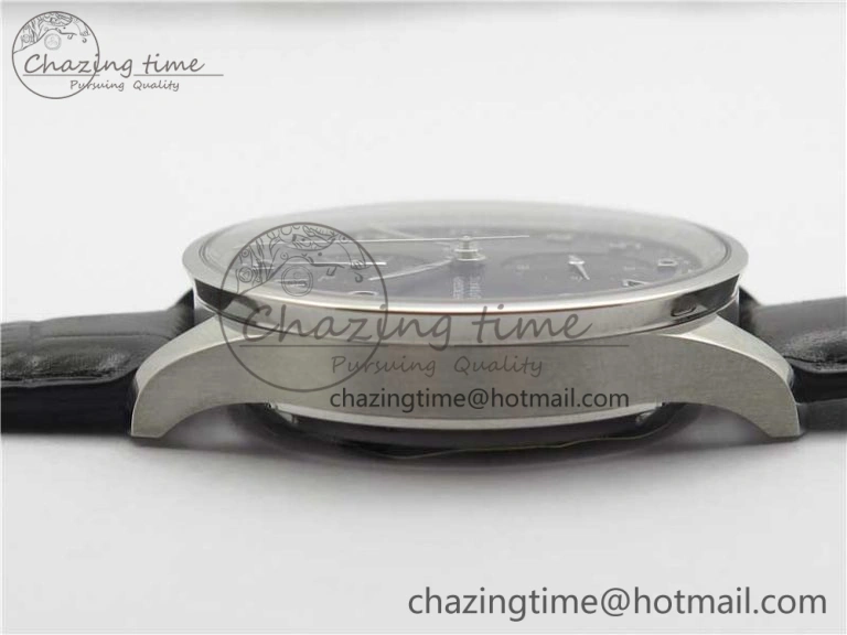 Compact Portuguese Chrono IW371609 ZF 1:1 Best Edition Black Dial on Black Leather Strap A 7100