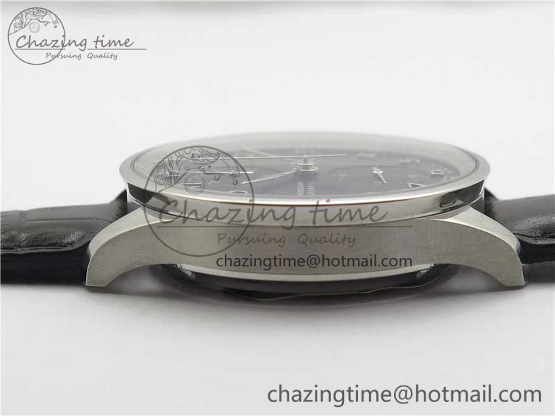 Compact Portuguese Chrono IW371609 ZF 1:1 Best Edition Black Dial on Black Leather Strap A 7100