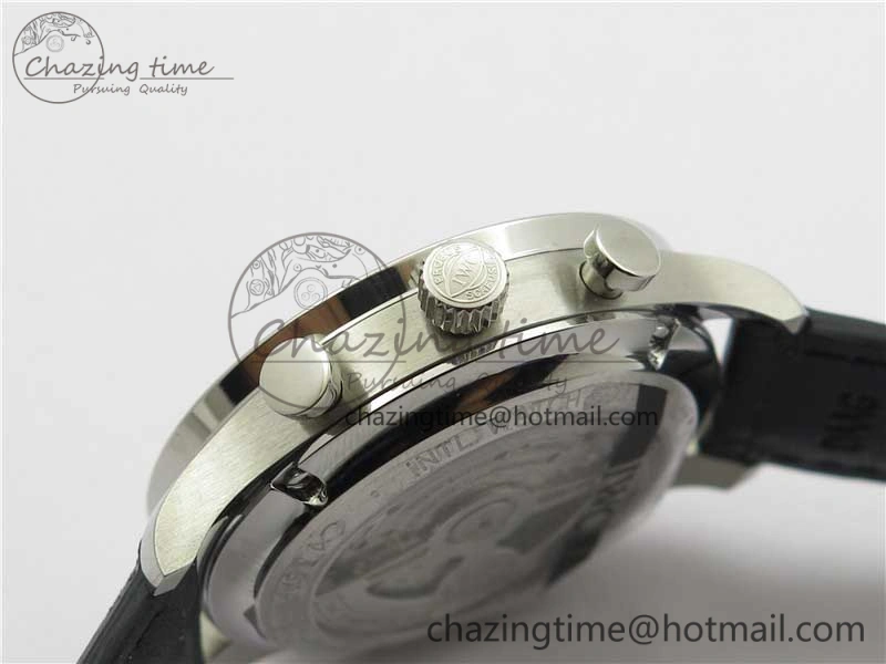 Compact Portuguese Chrono IW371609 ZF 1:1 Best Edition Black Dial on Black Leather Strap A 7100